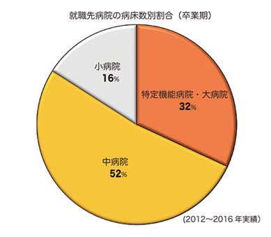 就職先病院の病床数別割合