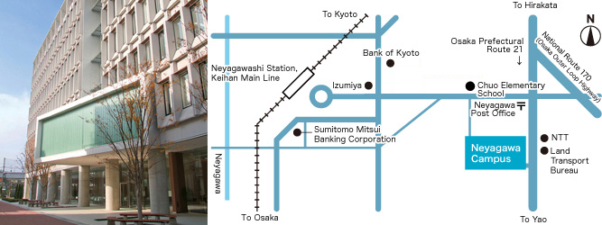 Neyagawa Campus（Faculty of Engineering / Faculty of Information and Communication Engineering）MAP