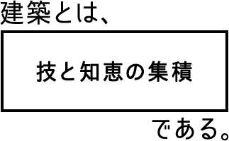 建築とは、技と知恵の集積である。